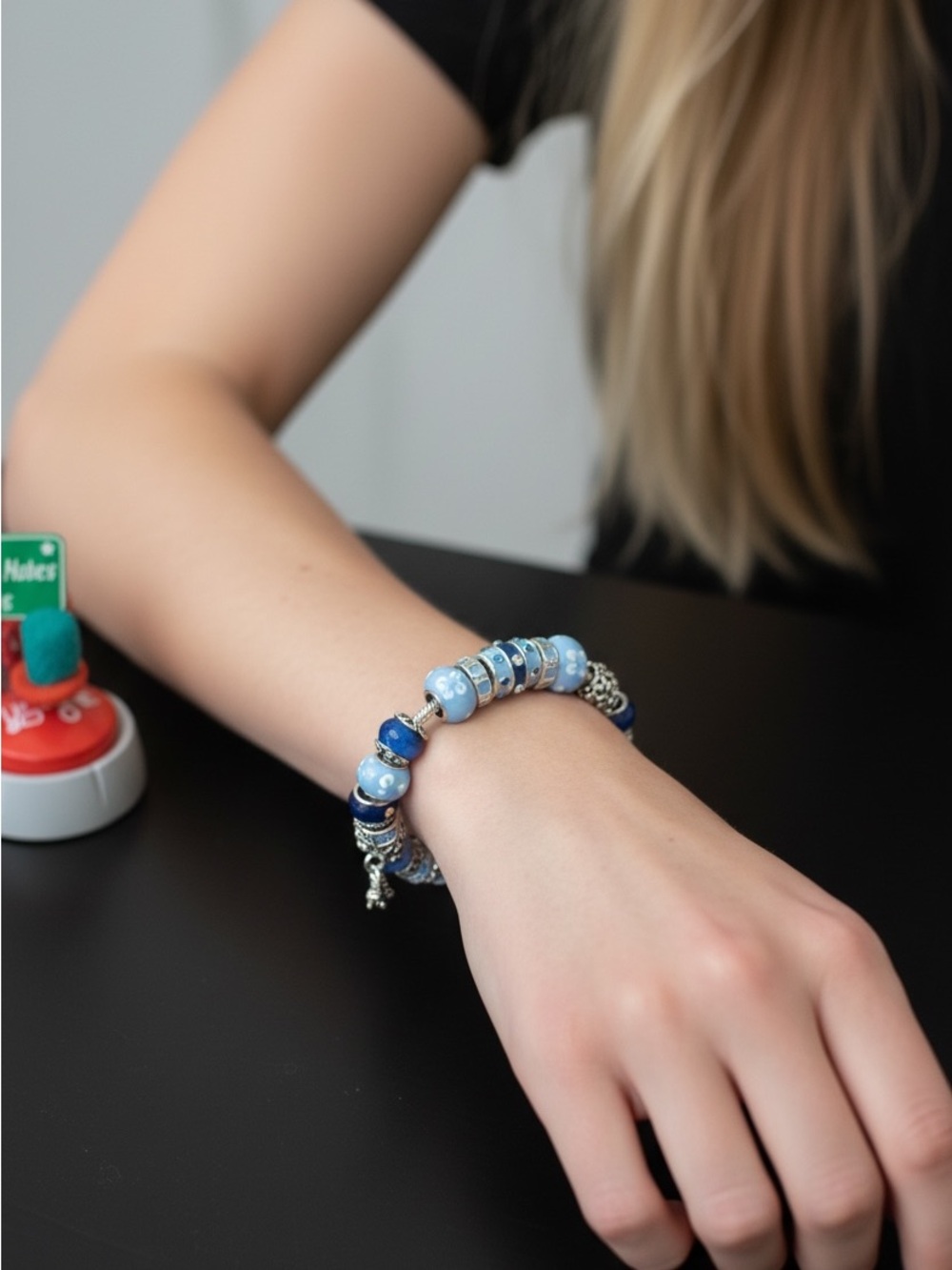 9/20 Blue Beaded Charm Bracelet - Women Jewelry